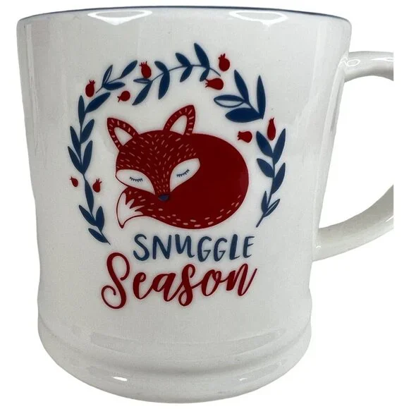 Threshold Christmas Snuggle Season Mug Fox White Blue Cup Target Home - Picture 2 of 8